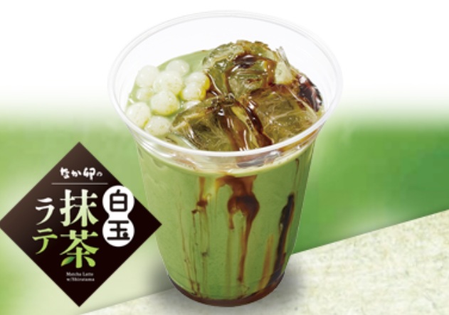 なか卯のお持ち帰り(テイクアウト)の白玉抹茶ラテ