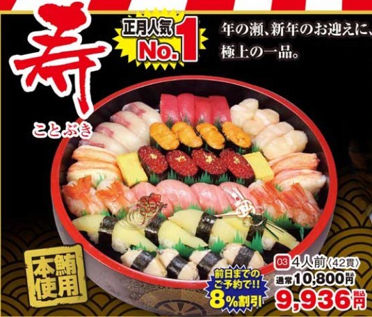 独楽寿司年末年始テイクアウト用寿の画像