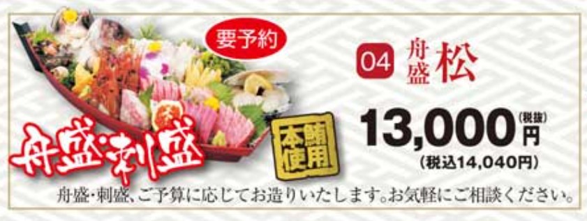 独楽寿司テイクアウト、舟盛松の画像