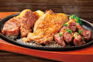 ステーキのどんの3種のミックスグリルランチの画像