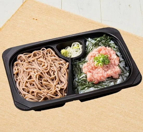 夢庵のお持ち帰り(テイクアウト)メニュー お好み夢庵弁当(冷やしそば&小ねぎとろ丼)