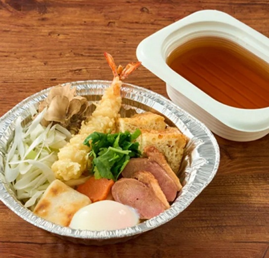 夢庵のお持ち帰り(テイクアウト)メニュー 上海老天鍋焼きうどん(アルミ鍋)