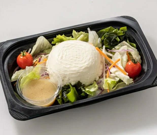 夢庵のお持ち帰り(テイクアウト)メニュー 豆富のサラダ(味噌ドレッシング)