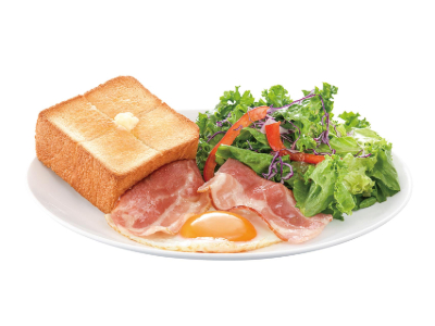 上島珈琲店のベーコンエッグ&厚切りバタートースト