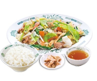 日高屋の野菜炒め定食