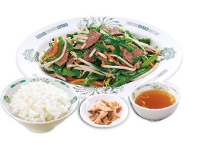 日高屋のニラレバ炒め定食