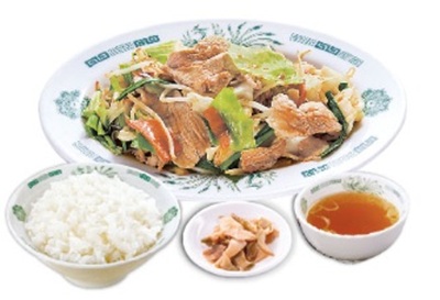 日高屋の肉野菜炒め定食