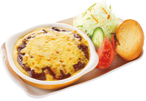 夜コメ「ハイ!チーズ!!プレート・チーズカリーグラタン」の画像