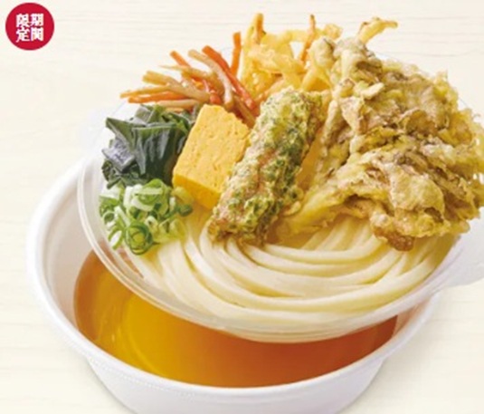 丸亀製麺のまいたけ天とおかずの定番うどん弁当