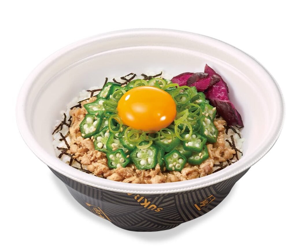 すき家のお持ち帰り(テイクアウト)メニュー　オクラ旨だしとりそぼろ丼