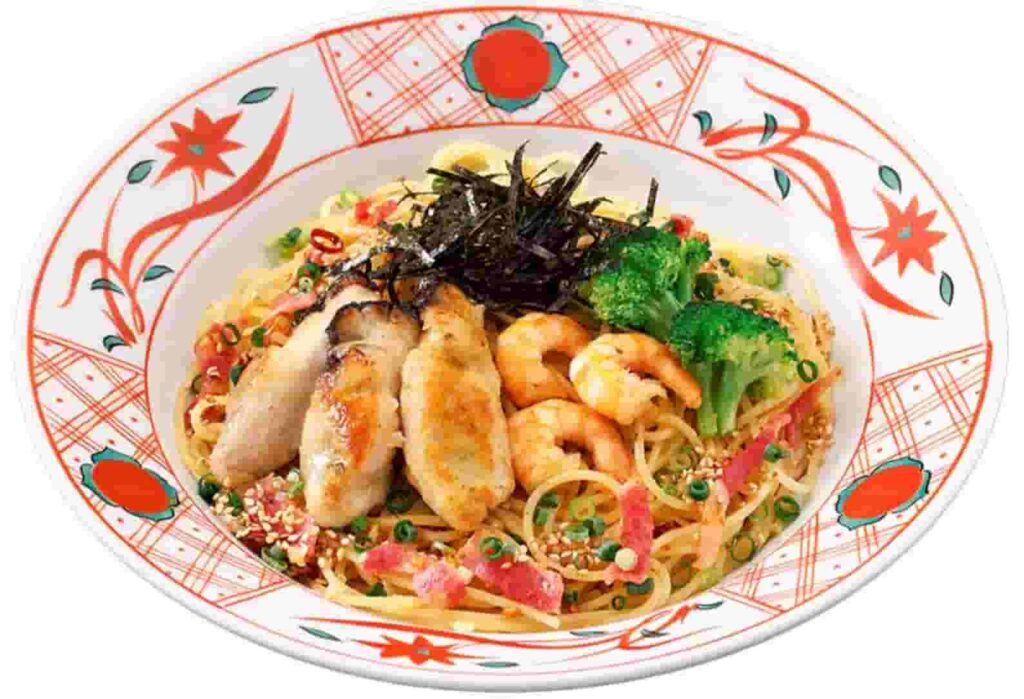 パスタ五右衛門の広島産牡蠣と海老とブロッコリーのペペロンチーノ
