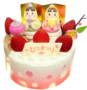 シャトレーゼのひなまつりケーキ_桃の節句 2つの味が楽しめるデコレーション 14cm