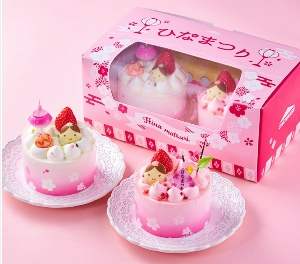 シャトレーゼのひなまつりケーキ_桃の節句 ちいさなひなかざり