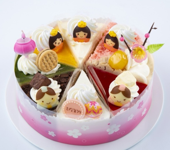 シャトレーゼのひなまつりケーキ_【通販】 桃の節句 アソートデコレーション17cm（苺なし）