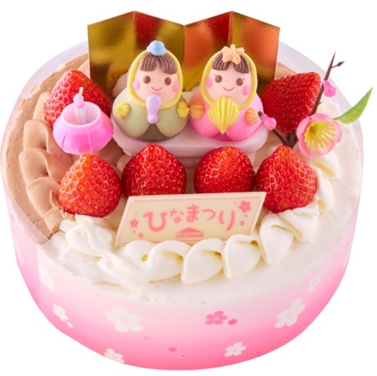 シャトレーゼのひなまつりケーキ_桃の節句 2つの味が楽しめるデコレーション 17cm