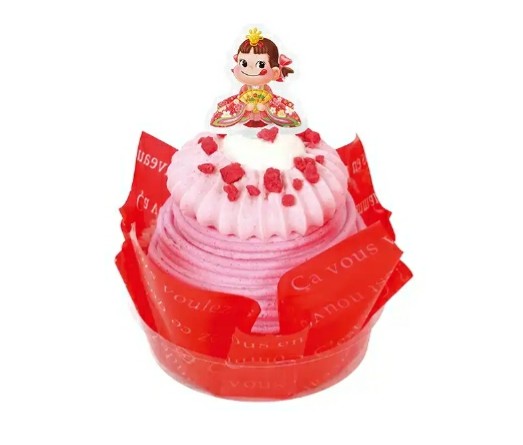 不二家のひなまつりケーキ_栃木県産とちあいか苺のモンブラン