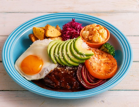 コナズ珈琲のアボカドハンバーグロコモコ