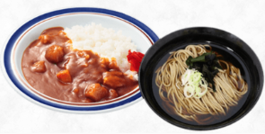 富士そばのカレーライスセット かけそば(うどん)