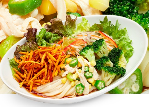 はなまるうどんの10種野菜のサラダうどん