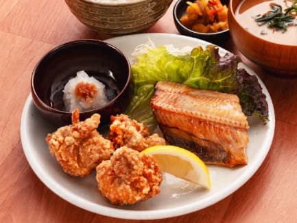宮本むなしのしまほっけと鶏唐定食