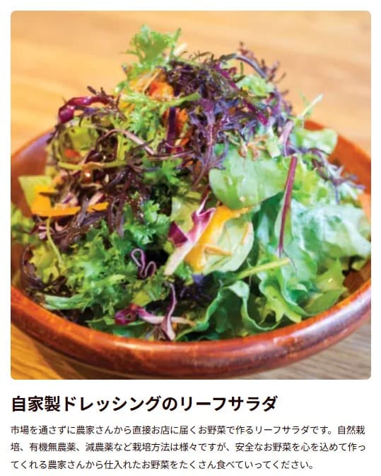 山本のハンバーグの自家製ドレッシングのリーフサラダの画像